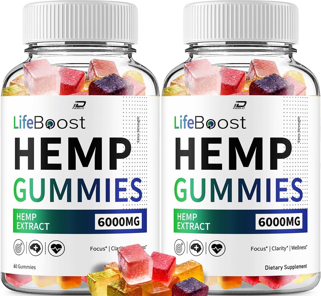 Gommies de chanvre Life Boost - avec extrait de graines de chanvre LifeBoost Gommies de chanvre Acouphène supplément à base de plantes, soutien à la santé et au bien-être, tout naturel Gommy de chanvre Life Boost (2 Pack - 120 Gommies)
