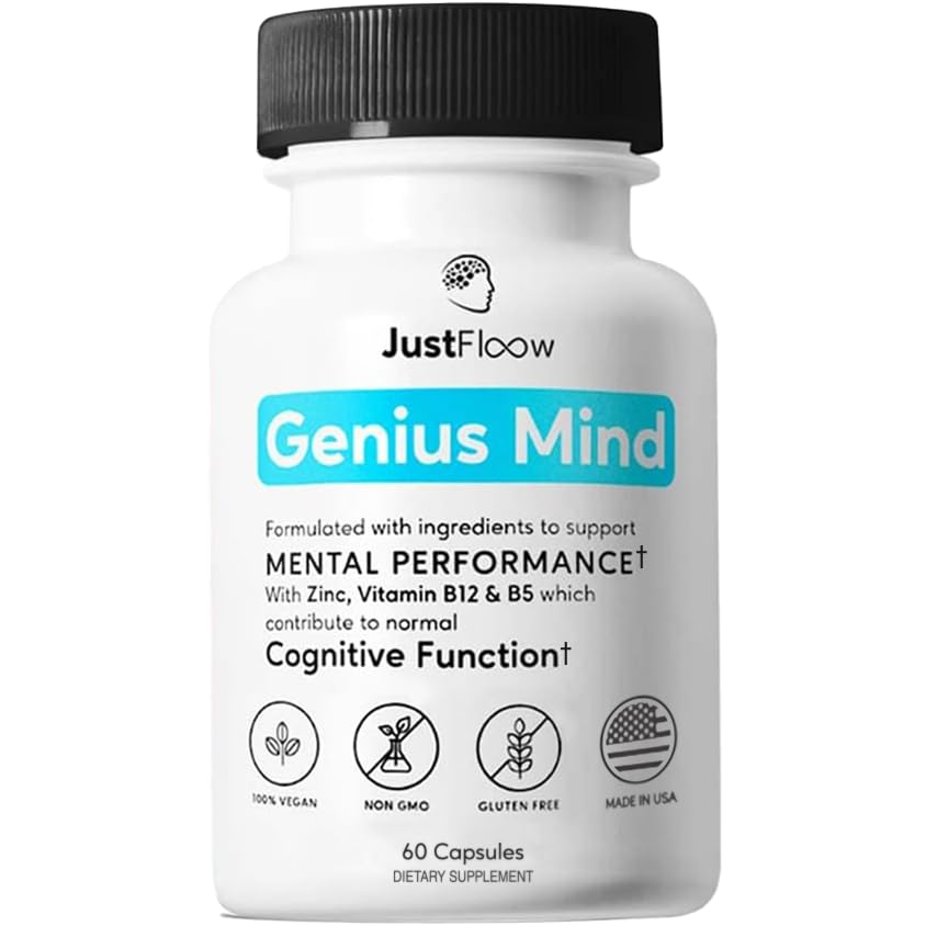 Genius Mind® Nootropic Cerveau Supplément, Soutien Fonction cognitive, Niveaux d'énergie, Focus & Mémoire Fonction - 17 ingrédients pour stimuler le cerveau, y compris la Manille de Lions, Bacopa, Ginkgo & Vitamine B12