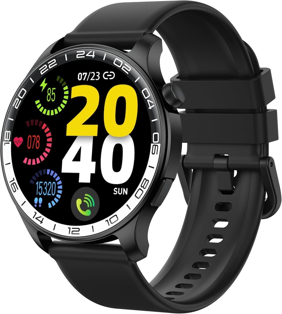 Smart Watch, 40mm AMOLED Touchscreen Smartwatch for Men Women (Answer/Make Call), Fitness Tracker with 110+ Sport Modes, IP68 Waterproof/Spo2/Pedometer/Sleep Monitor, Activity Tracker for Android iOS