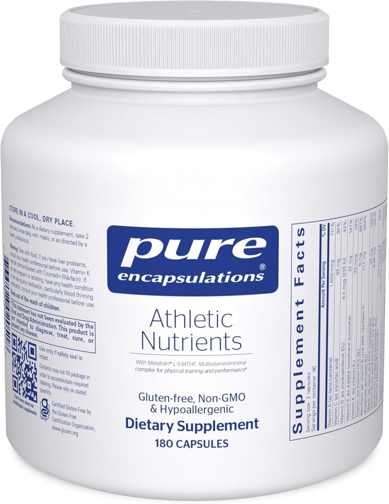 Encapsulations pures Nutrients athlétiques : Multivitamine/Complexe minéral pour la performance et l'entraînement de l'exercice*