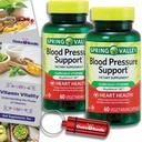 Choice Bundle Spring Valley Blood Pressure Support Capsules végétariennes 60 Ct 2 pk (120 Total) + Vitamine Guide & Pill Container (4 items)!