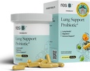 ResB Lung Support Probiotic Supplement - Supplément santé pulmonaire pour les fumeurs, Gut Health, Immune & Digestive Support, Soins respiratoires, Basilic Saint et Turmère, Essais cliniques - 60 Capsules