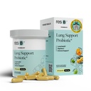 ResB Lung Support Probiotic Supplement - Supplément santé pulmonaire pour les fumeurs, Gut Health, Immune & Digestive Support, Soins respiratoires, Basilic Saint et Turmère, Essais cliniques - 60 Capsules