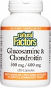 Facteurs naturels, glucosamine et chondritine, soutient des articulations saines et tissu conjonctif, 120 capsules