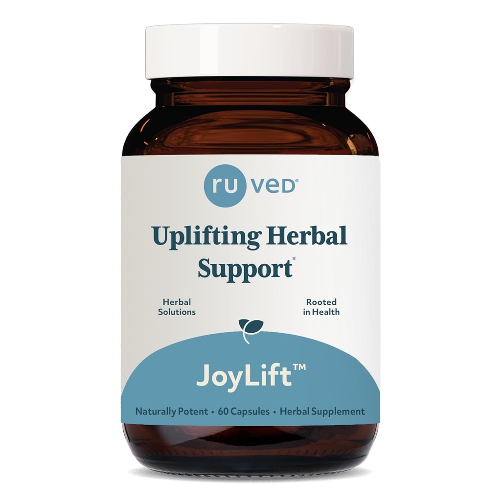ruved JoyLift - Suppléments Safran et Ashwagandha, Formule d'élévation pour les femmes et les hommes, Soutien aux plantes pour les adultes - 60 Capsules végétariennes (1 comte)