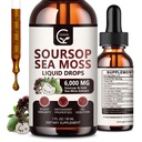 (2 Pack) Soursop Graviola Liquid Drop, Soursop Bitters Multivitamin Liquid with Sea Moss & Turmeric, 98% Absorption for Cell Support & Regeneration, Immune Boost and Liver, 1 Fl Oz