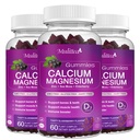 Calcium Magnésium Zinc Gommies avec haute absorption Magnésium Glycinate 200mg, Potassium - Supplément de Calcium Plant avec D3 et mousse de mer pour les os, les muscles, l'humeur calme et le sommeil- Enfants et adultes (3 Pack)