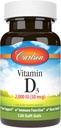 Carlson - Vitamine D3, 2000 UI (50 mcg), Soutien immunitaire, Santé osseuse, Santé musculaire, Cholecalciferol, Suppléments de vitamine D, Gels mous de vitamine D3, 120 Softgels