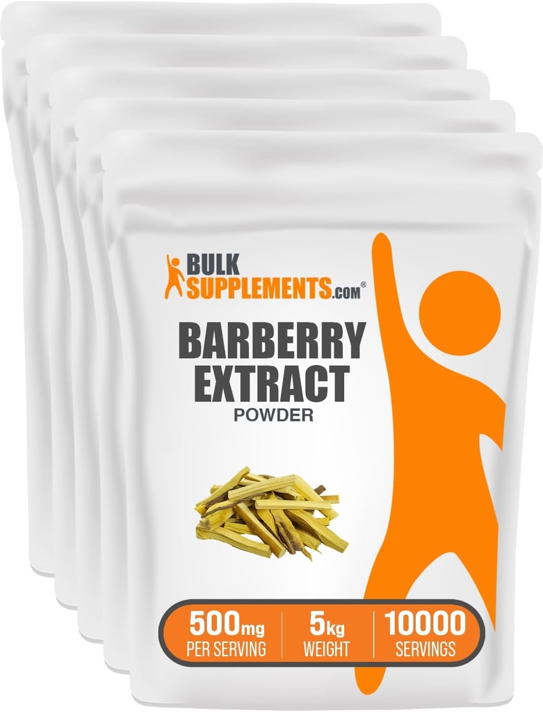 BulkSupplements.com Poudre d'extrait de baies - Supplément à base de plantes - Vegan & Gluten Free, 500mg par portion, 1kg (2,2 lbs) (paquet de 5)
