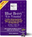 Nouveau supplément de vitamine lutéine aux yeux bleu Berry NORDIC avec du zinc, soutient la pigmentation maculaire, la fonction de l'œil et de la vision, 120 comprimés (paquet de 1)