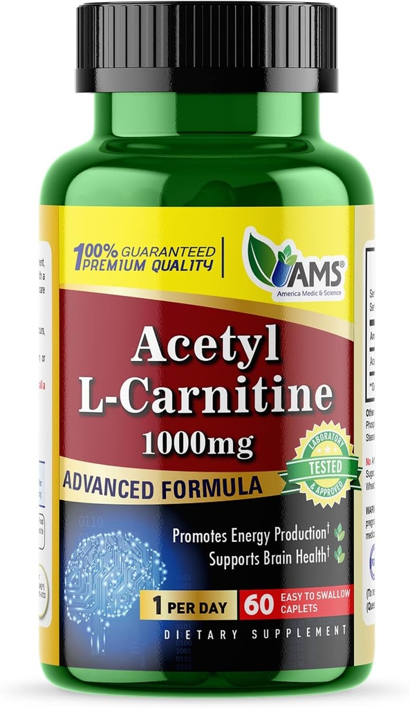 America Medic & Science Acetyl L-Carnitine 1000mg (60 comprimés)