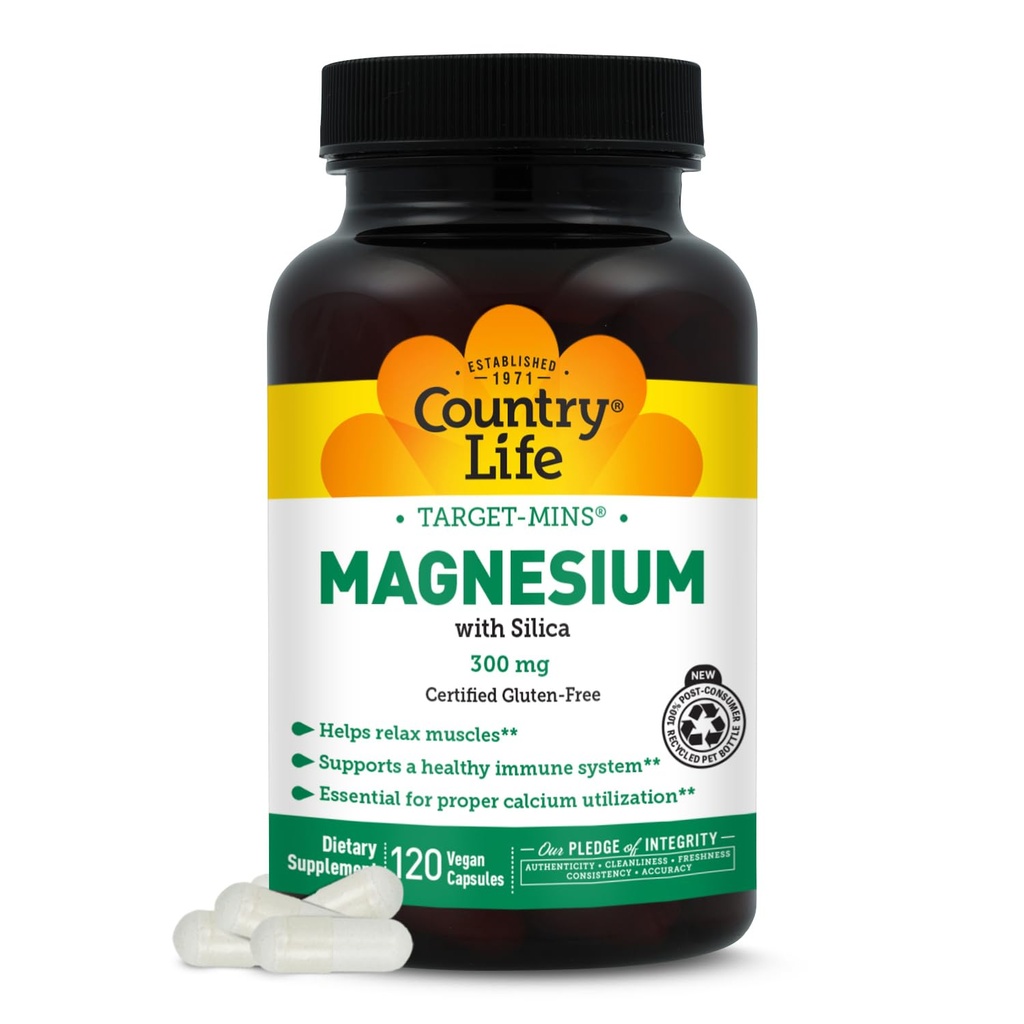 Cible-Mins Magnésium avec Silice 300 mg 120 Capsules végétariennes
