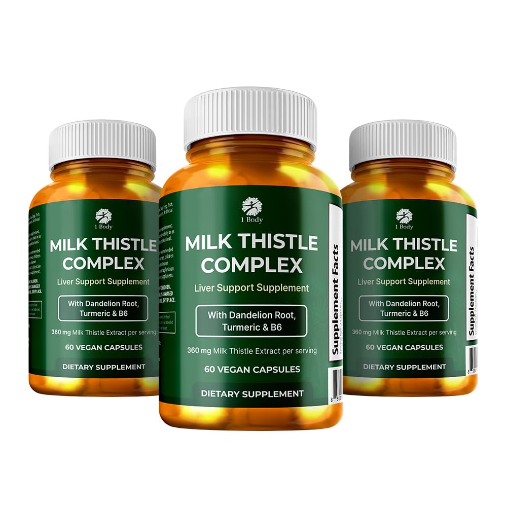 1 Support du foie Triple Pack - 180 Capsules - Thistle de lait et racine de dandelion