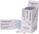 Labs de vitesse Menthe naturel caféine énergie Gum 25mg caféine, Taurine, B vitamines par pièce, 48 pièces (6 paquets de 8) sans sucre, zéro calories, naturellement sucré, sans gluten