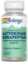 Complément à la nattokinase de SOLARAY Serrapeptase - Enrobé entérique - Supplément à la nattokinase de 3000 FU - Circulation, support cardiovasculaire, sinusal - Verifié en laboratoire, garantie de 60 jours - 30 portions, 30 VegCaps
