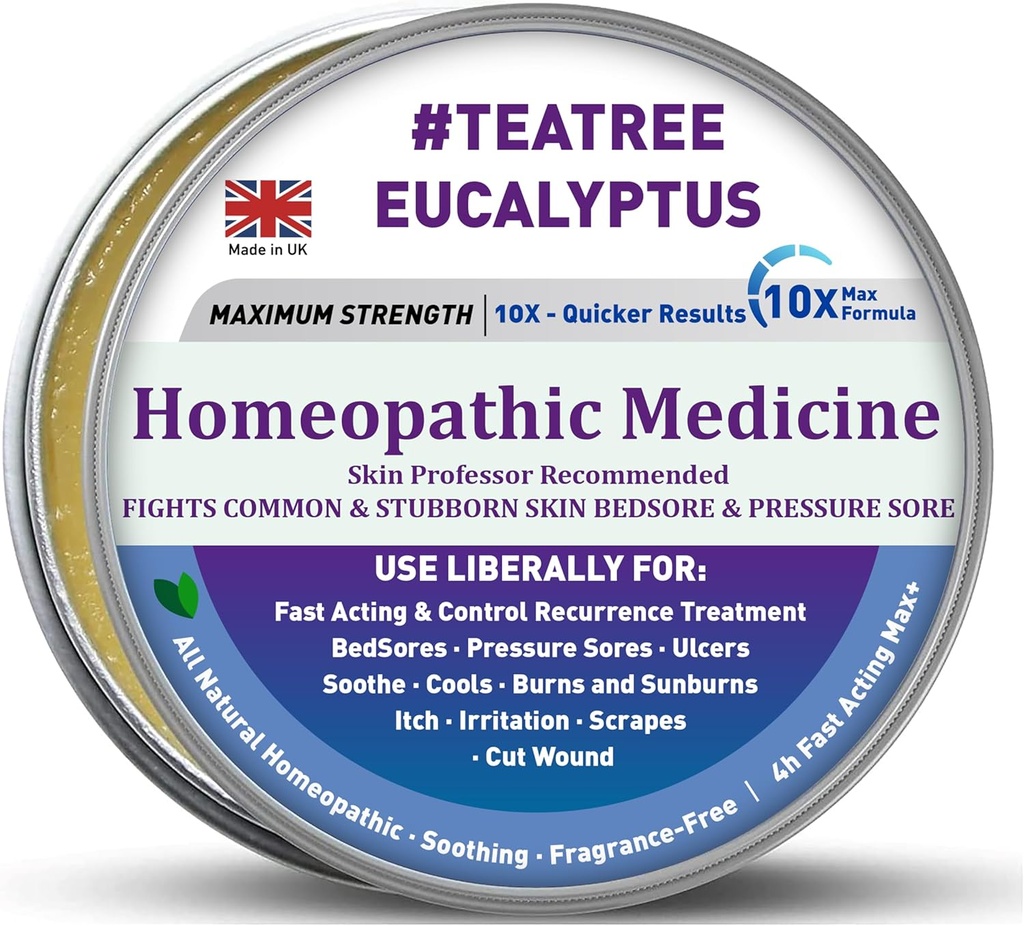 Manuka Honey 5x Accelerated Healing Relief Care Advanced Cream Product, Buttocks Lit Sores, Douleurs de pression, Blessures, Ulcers, Coupes, Scraps, Brûlures profondes, Habillage Contient Granules, Pas Irritant Grays