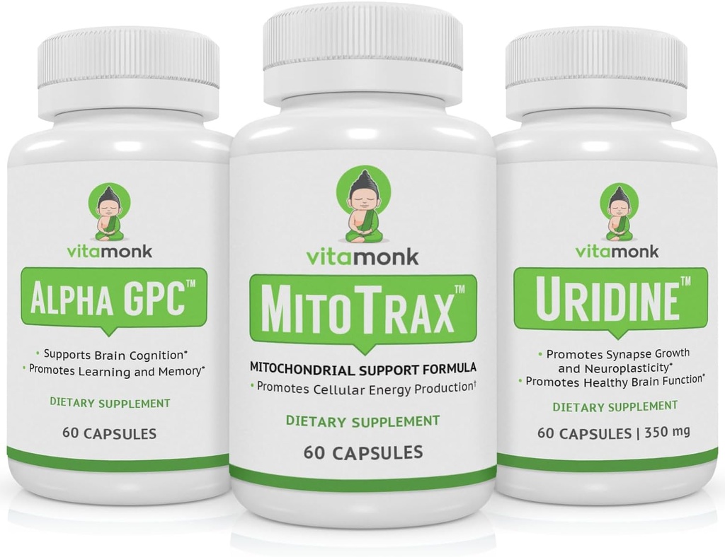 Supplément de soutien mitochondrial associé à Alpha GPC et Uridine - Vitalité cellulaire et performance cognitive