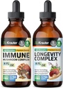 BIO KRAUTER Immune Mushroom Tincture 4 Fl. Oz. & Longevity Tincture 4 Fl. Oz.