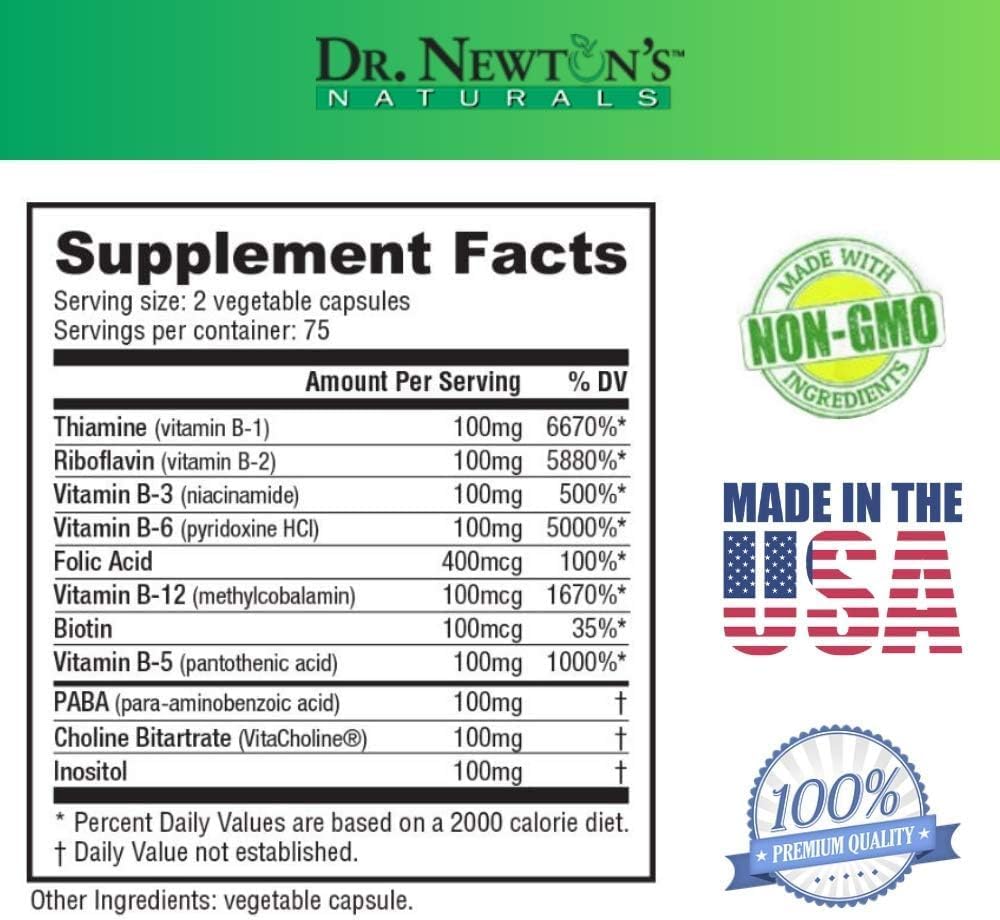 Vital B100 Supplément complexe de vitamine B 60 Capsules