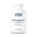Nutrients vitaux Multi-Nutrients 3= Végétarien Multivitamine=Citrate/Malate Formule=Sans cuivre ou fer=Citrate/Malate Sans supplément multivitaminique, minéral et antioxydant=Gluten, laiterie, sans soja=180 Capsules