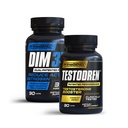 2X-TESTO Stack (DIM) 3X & Testodren Bundle (Support des niveaux de testostérone) Améliorer la croissance musculaire (Fabriqué aux États-Unis)