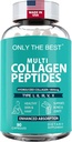 Capsules de Peptides Multi Collagène Premium 1800mg - Types I, II, III, V, X pour soutenir la peau, les cheveux, les ongles - aide les os, les articulations, les muscles et la santé digestive* supplément de collagène hydrolysé 90 capsules