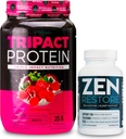 Nutrologie TRIPACT Poudre de protéines, 7-en-1 substitut de repas Shake, Superberry (40 portions) Supplément de magnésium naturel Zen (30 portions)