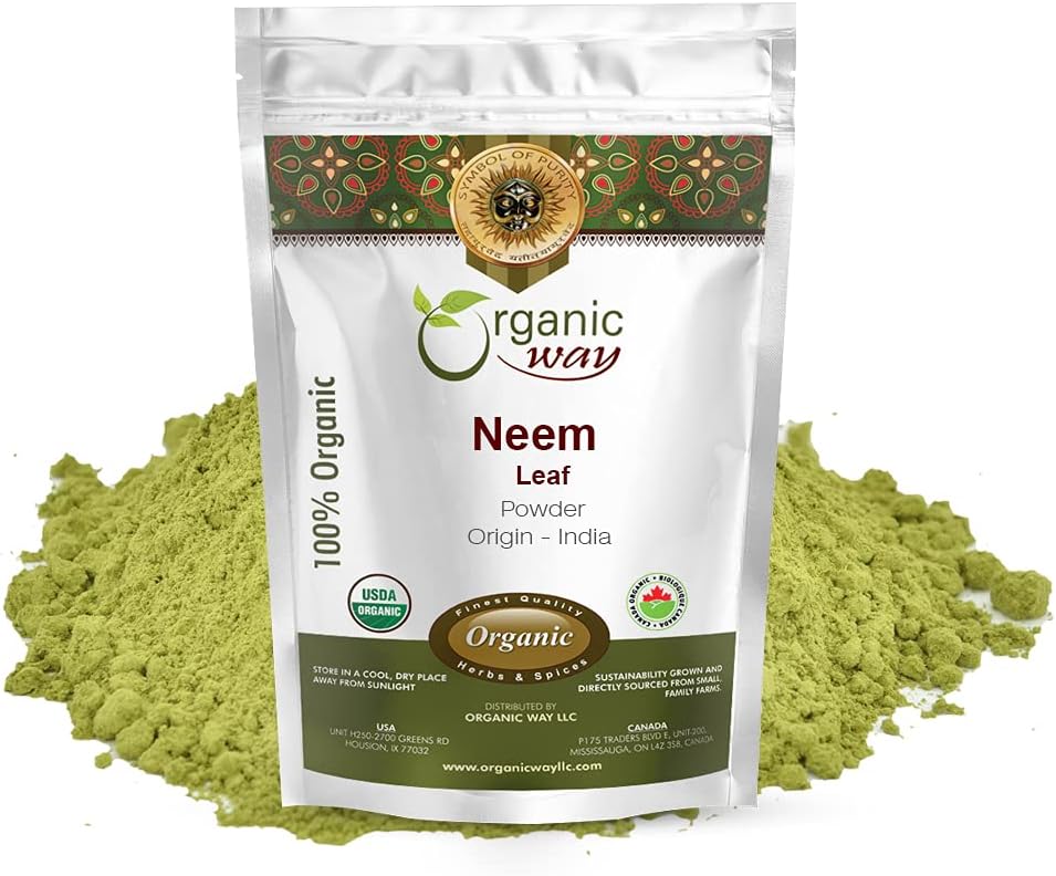 ORGANIC WAY Neem Leaf Powder (en anglais seulement) European Wild-Harvest (en anglais seulement) Organic & Kosher Certified (en anglais seulement) Non OGM & Gluten Free (en anglais seulement) USDA Certified (en anglais seulement) Origin - Inde (8 Oz (paquet de 1))
