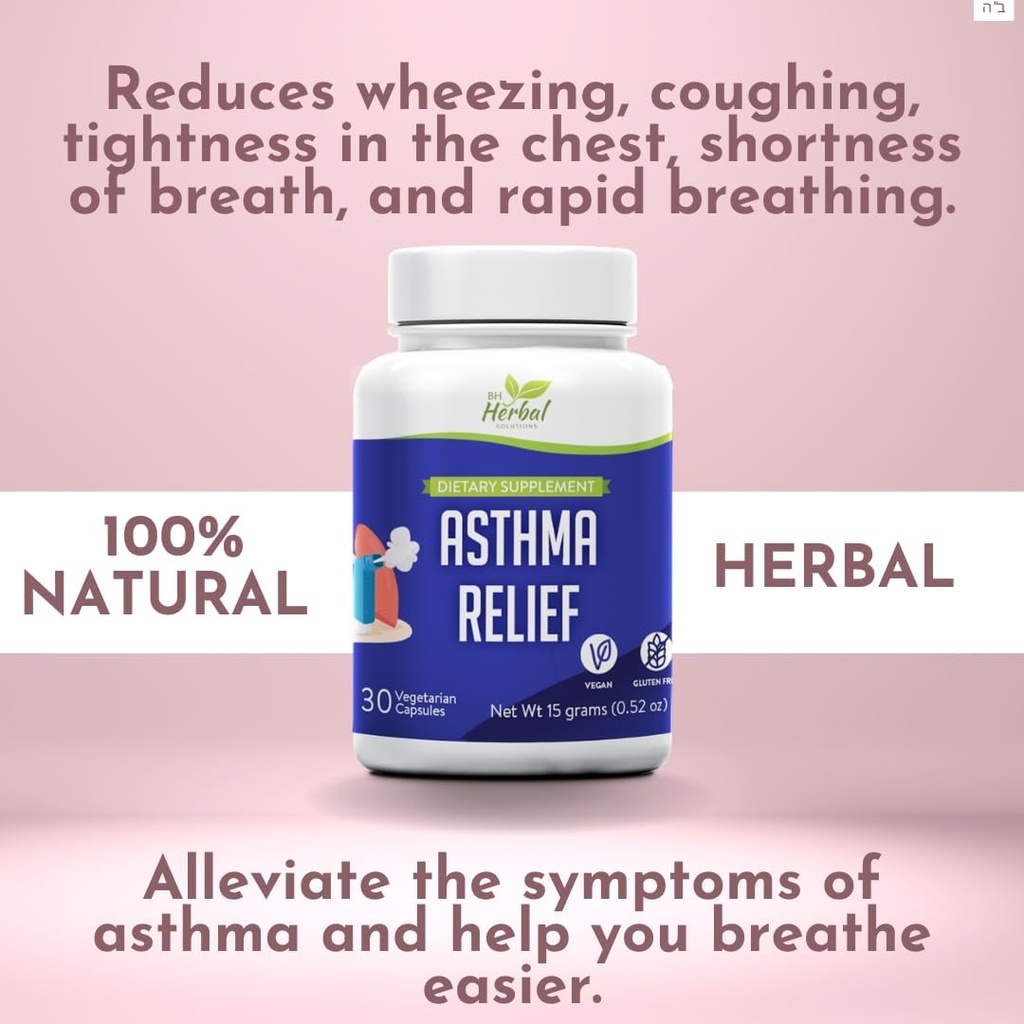 Relief de l'asthme - Supplément de soutien pulmonaire pour aider à maintenir la santé pulmonaire et respiratoire globale - Supplément 100 % naturel à base de plantes