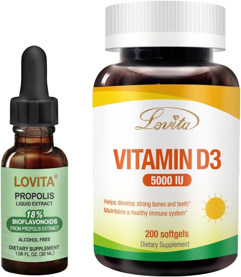 Lovita Abeille Propolis Extrait liquide et supplément nutritionnel de vitamine D3