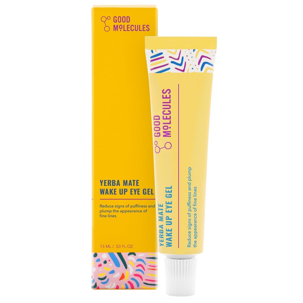 Bonnes molécules Yerba Mate Wake Up Gel des yeux - Hydratant sous Gel des yeux crème avec acide hyaluronique et caféine - Cible Cercles foncés et Puffines - soins de la peau pour le visage