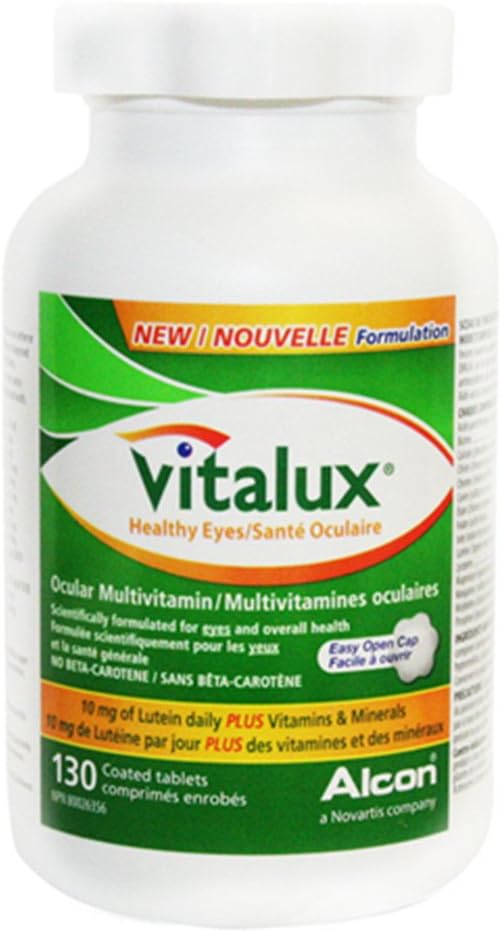 Vitalux yeux sains Multivitamine oculaire avec 5 mg de lutéine, 130 comprimés