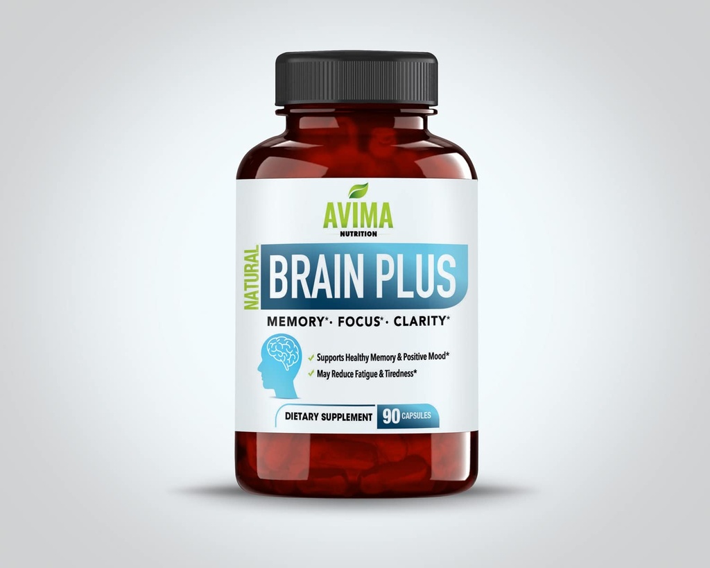 AVIMA Brain Booster | Brain Function Supplement | Boost Concentration, Improves Memory, Focus & Mental Performance | Reduces Stress & Fatigue | 100% All-Natural Nootropic