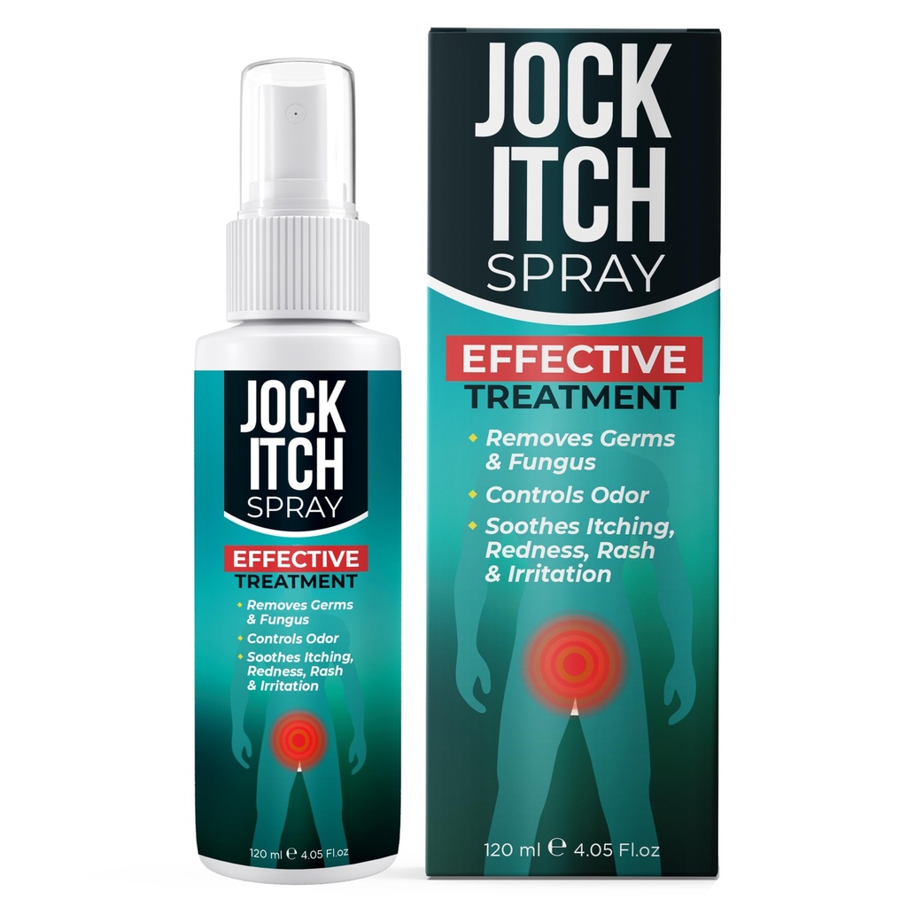 Spray antifongique pour Itch Jock Apaisant les démangeaisons, la peau irrité dans l'aine et les cuisses intérieures