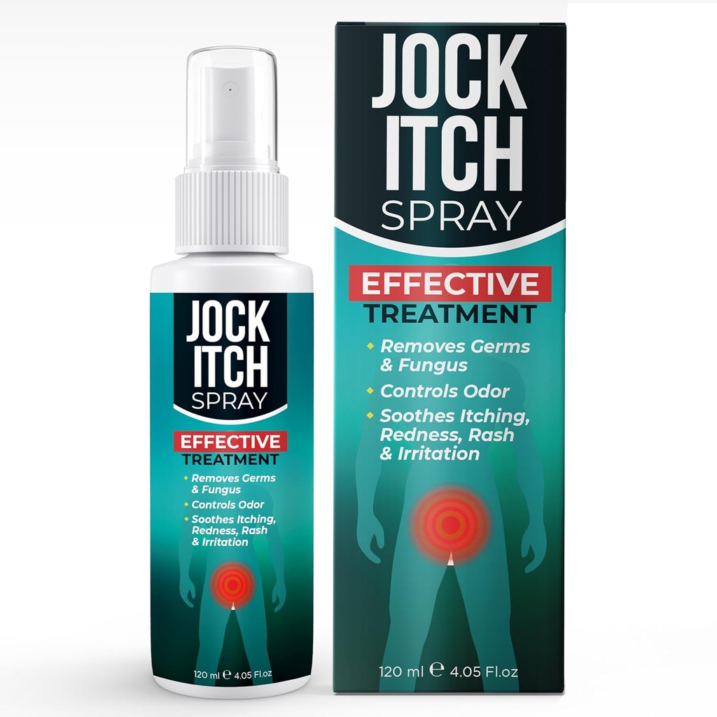 Spray antifongique pour Itch Jock Apaisant les démangeaisons, la peau irrité dans l'aine et les cuisses intérieures