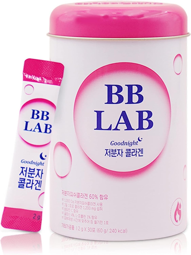 SOUND OF SEOUL BB LAB Goodnight Collagen, Low Molecular Collagen, pour la santé de la peau et des os, Fabriqué en Corée, 1 mois d'approvisionnement par conteneur, 30 paquets (1)