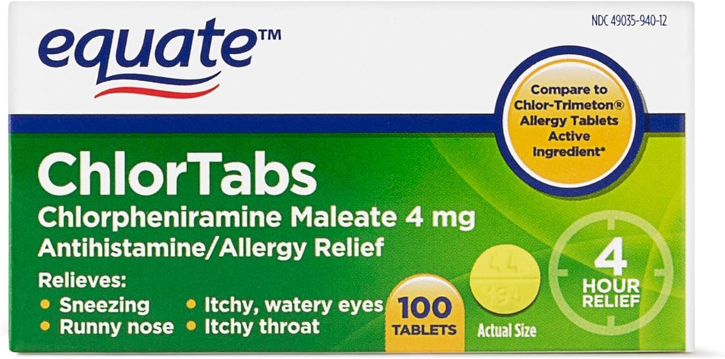 Equate: Chlortabs Tabletten Antihistamin (100 ct)