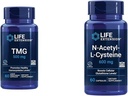 Life Extension TMG 500 mg – Trimethylglycine Supplement – Encourages Healthy Homocysteine Levels & N-Acetyl-L-Cysteine (NAC), Immune, Respiratory, Liver Health, NAC 600 mg