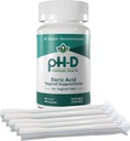 pH-D Soutien à la santé féminine - Groupe de démarrage à l'acide borique - Hypothèses vaginales à l'acide borique pH-D 36 Applicateurs de dénombrement et 5 suppositeurs vaginaux