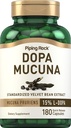 Piping Rock DOPA Mucuna Capsules de 180 Count de 15% L-DOPA.