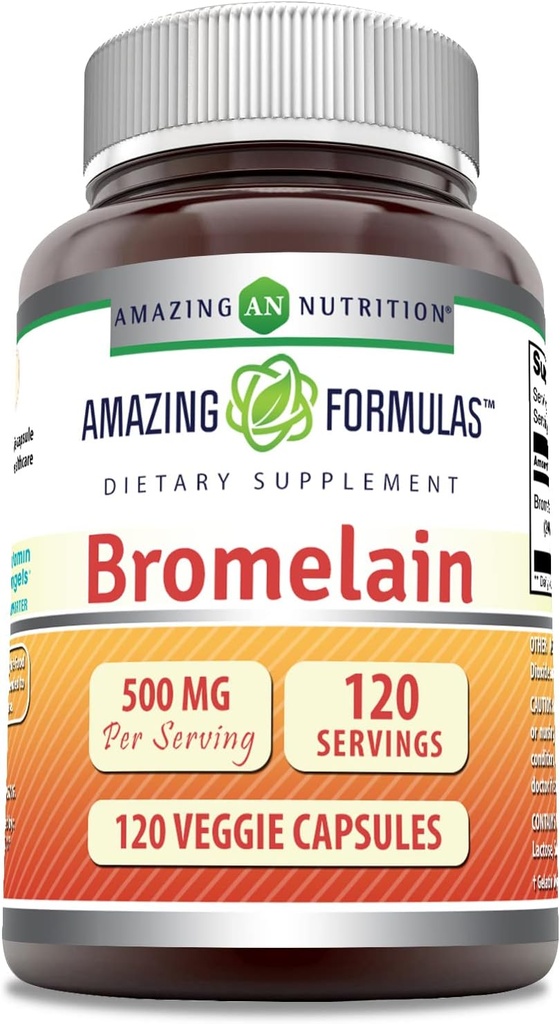 Formules étonnantes Bromelain Supplément de 500 Mg par Serving.