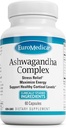EuroMedica Ashwagandha Complex - Supplement to Support Adrenal Health - Ashwagandha Supplement with Rhodiola Rosea Extract - Herbal Supplement to Support Energy & Concentration - 60 Capsules