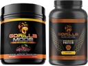 Gorilla Mind Pre Workout (Cherry) + Premium Whey Protein (Chocolate) - Comprehensive Stack for Fueling Maximum Workout Results