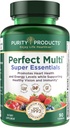 Purity Products Perfect Multi Super Essentials - Multivitamine + Fruits et Légumes + Favorise une vision de jour et de nuit saine avec Lutéine, Zeaxanthin et Extrait de Currant Noir - 90 Capsules