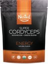 Super Greens Daily Greens Superfood Powder - Certifié USDA Bio Green Powder w/20+ aliments entiers, poudre de spiruline, blé et orge - Probiotiques, fibres et enzymes - Cordyceps, 30 portions