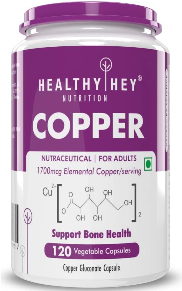 Gluconate de cuivre chélaté - Forme hautement biodisponible - Non-OGM, sans gluten -120 gélules