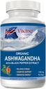 Ashwagandha biologique Viking avec extrait de poivre noir islandais. 60 Capsules Vegan - Absorption maximale pour le stress, l'humeur et le soutien énergétique
