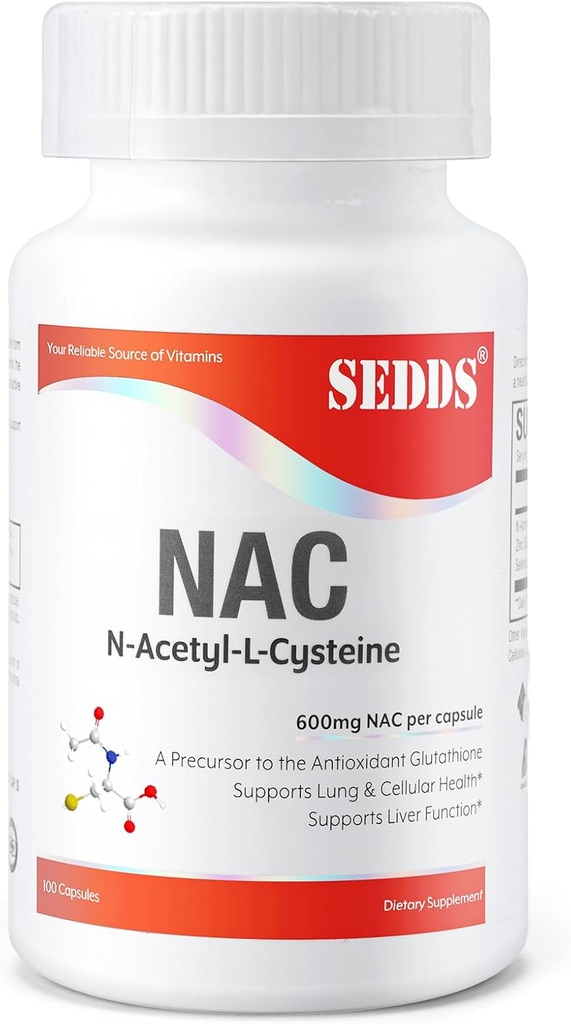 Suppléments, N-acétyl Cystéine (NAC) 600 mg, 100 gélules - non-OGM, sans gluten