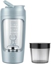 Bouteille de shaker de protéines portative électrique pour les mélanges lisses avec/FREE PROTEIN POWDER CUP (Bébé Bleu)