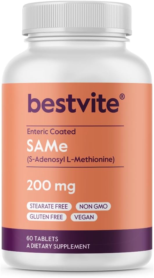 BESTVITE SAM-e 200mg (60 comprimés) (1 emballage) Ingrédient Premium d'Italie.